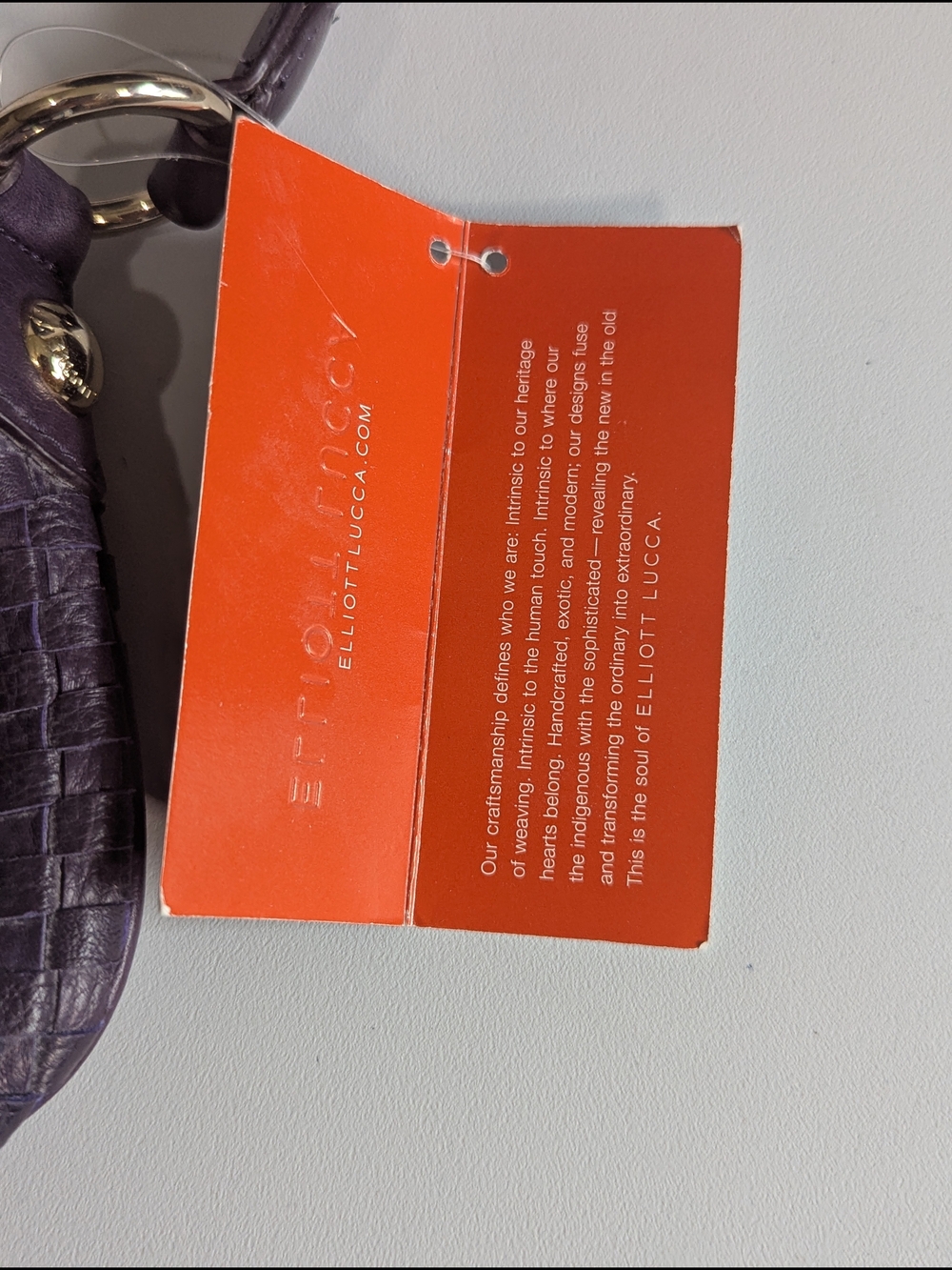 Elliott Lucca NWT 100% Cow Leather Woven Purple Shoulder Bag - Picture 5 of 16